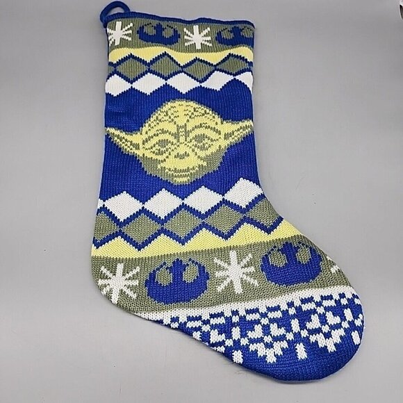 Star Wars Lucy's Films Yoda Stocking Blue Green Christmas - Picture 1 of 5